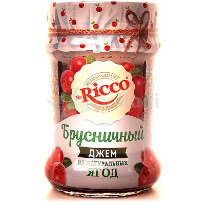 Джем Mr. Ricco брусничный 310г ст/б