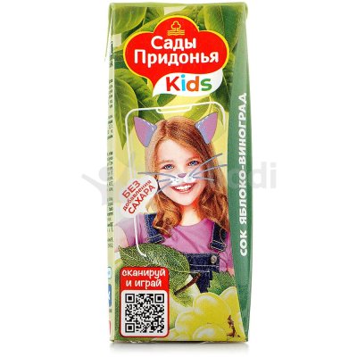 Сок Сады Придонья Kids 200мл яблоко/виноград с 6-и месяцев