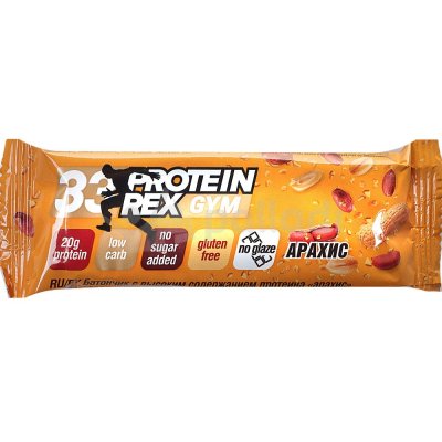 Батончик Protein Rex Gym 33% протеиновый 60г Арахис