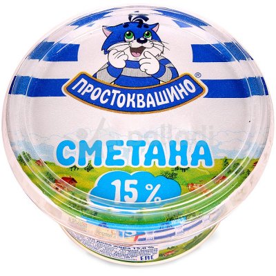 Сметана Простоквашино 15% 180г 1/6