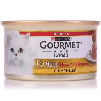 Корм для кошек GourmeT Gold 85г нежная начинка с курицей