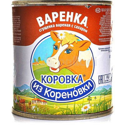 Молоко сгущенное Коровка из Кореновки 370г 4% с сахаром (вареное)