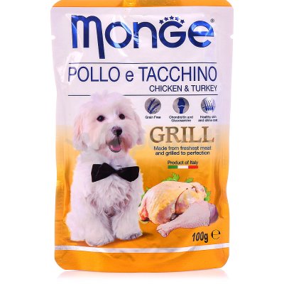 Monge Dog Grill Pouch Кусочки с курицей и индейкой для собак 100г 3116