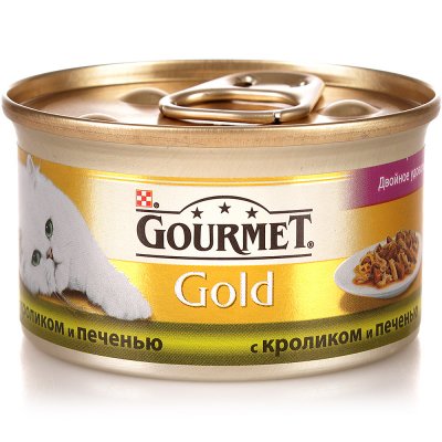 Корм для кошек GourmeT Gold 85г с кроликом и печенью