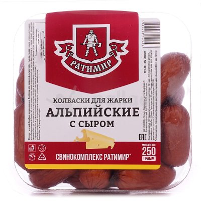 Колбаски Ратимир Альпийские для жарки 250г с сыром