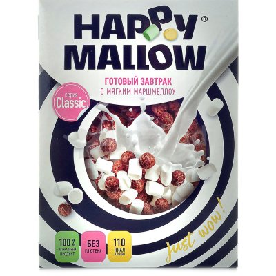 Сухой завтрак шарики Happy Mallow Classic с мягким маршмеллоу 240г