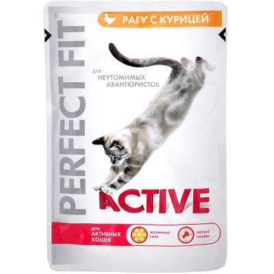 Корм Perfect Fit 85г для неутомимых авантюристов с курицей