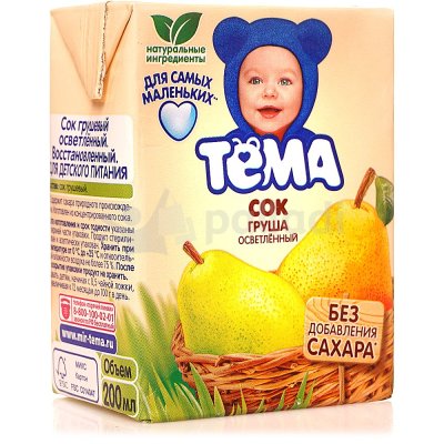 Сок Тема 200мл Груша осветленный 1/18