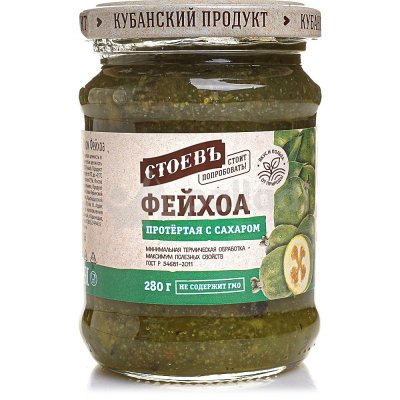 Фейхоа Стоевъ протертая с сахаром 280г ст/б