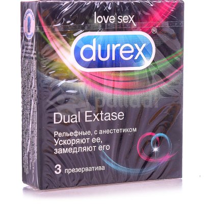 Презервативы DUREX Dual Extase (3шт)