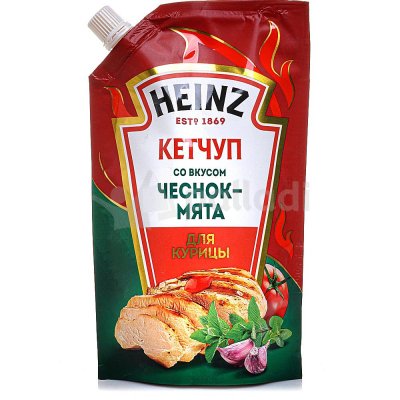 Кетчуп Heinz 320г для курицы чеснок-мята дой/пак