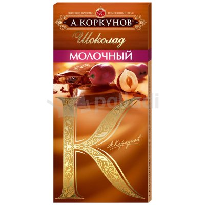 Шоколад Коркунов 90г молочный с изюмом и дроблёным фундуком