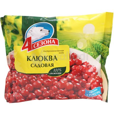 4 сезона Клюква свежемороженая 300г 1/20