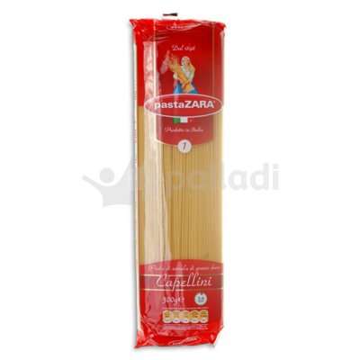 Макаронные изделия Pasta ZARA 500г №1спагетти тонкие 1/20