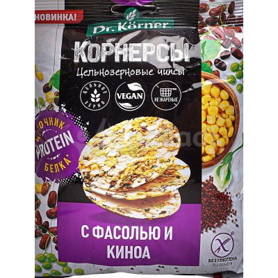 Чипсы Dr. Korner Корнерсы 50г с фасолью и киноа