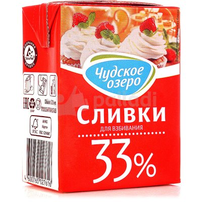 Сливки Чудское озеро 33% 200мл 1/18