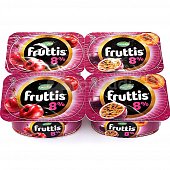 Йогурт Фруттис 8% вишня/персик/маракуйя 115г (упаковка 4шт)