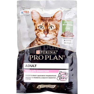 Корм Purina Pro Plan 85г для кошек с чувствительным пищеварением соус с ягненком