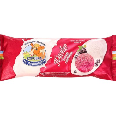 Мороженое Коровка из Кореновки 400г пломбир черная смородина