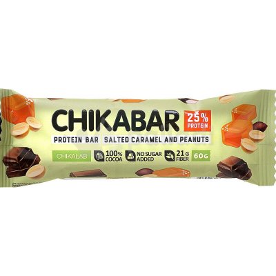 Батончик CHIKABAR 60г протеиновый карамель-арахис