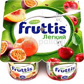 Йогурт Фруттис легкий 0.1%  персик,маракуйя,вишня 110г /4шт 
