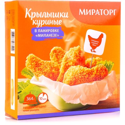 Крылышки куриные Мираторг 364г в панировке Миланезе