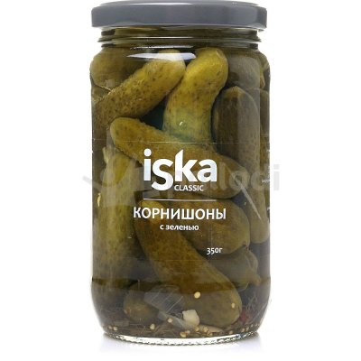 Огурцы ISKA 350г корнишоны с зеленью