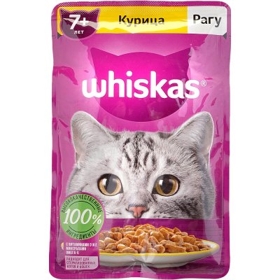 Вискас 75г рагу с курицей 7+