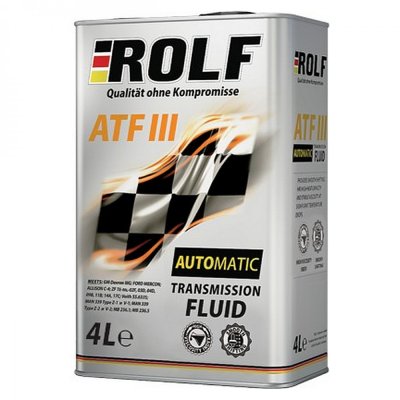 Масло для автоматических трансмиссий ATF III ROLF 4л
          Артикул: 322245