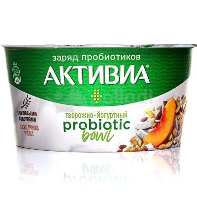 Активиа 135г творожная Probiotic Bowl персик, гранола и кокос