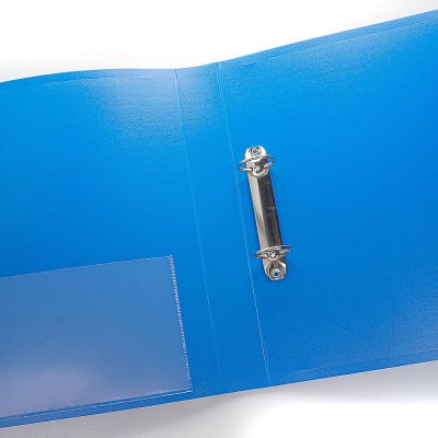 Папка на 2-х кольцах пластик с карманом d 25мм /42мм синий Attache арт.34468