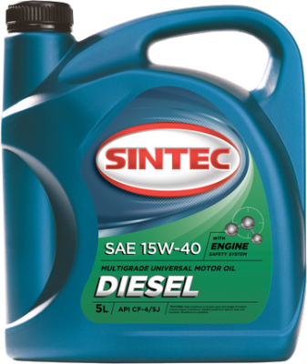 Масло моторное 15W40 CF-4/SJ SINTEC DIESEL 5л минеральное
          Артикул: 122420