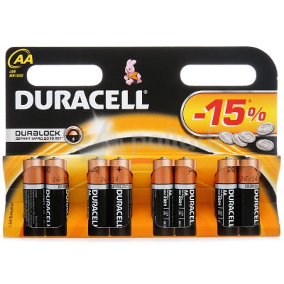 Батарейки Duracell Basic, тип AA/LR6, 1,5V, 8шт (1/12)