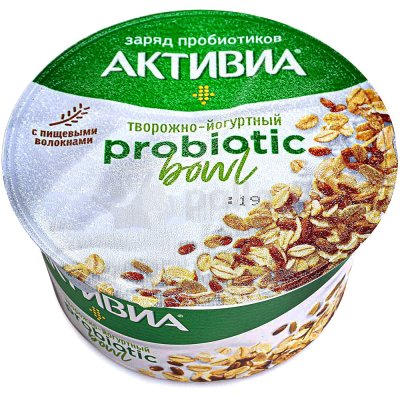 Активиа 135г творожная Probiotic Bowl отруби/злаки