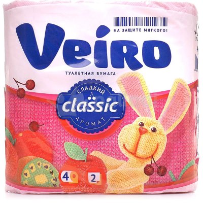 Бумага туалетная VIERO Classic 2сл. 4 рулона Сладкий аромат