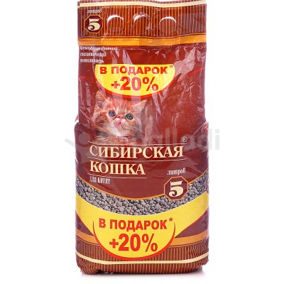 Наполнитель для кошачьих туалетов впитывающий Сибирская кошка для котят 5л