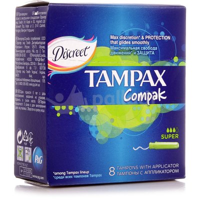 Тампоны TAMPAX Compak с аппликатором super 8шт