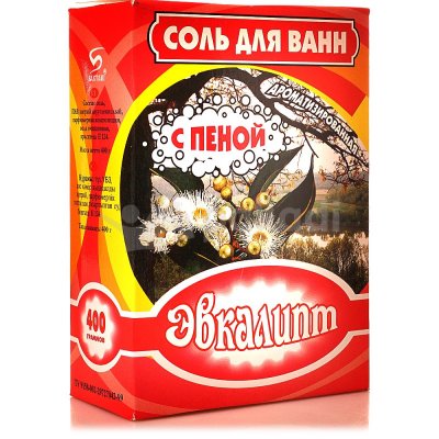 Соль для ванн ароматизированная с пеной 400гр Эвкалипт