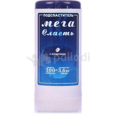 Подсластитель Мега Сласть 300 таб с аспартамом круглый дозатор 
