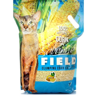 Наполнитель для кошачьих туалетов SAVANNA Field Corn комкующийся кукурузный смываемый 10л Лимон