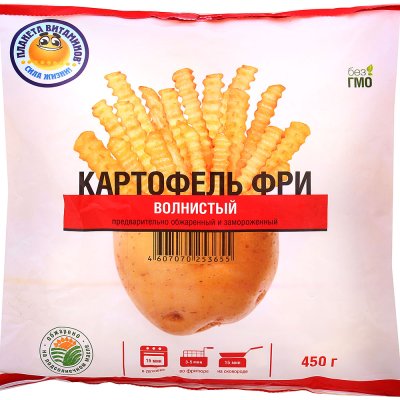 Планета витаминов Картофель фри 400г волнистый