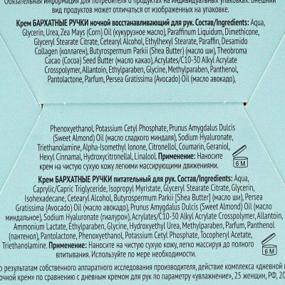 Подарочный набор Бархатные Ручки Теплота и Нежность крем для рук дневной и ночной 80мл*2шт