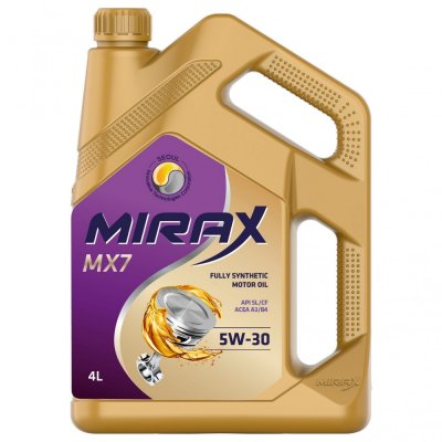 Масло моторное синтетическое 5W30 A3/B4 SL/CF MIRAX MX7 4л синтетическое
          Артикул: 607027