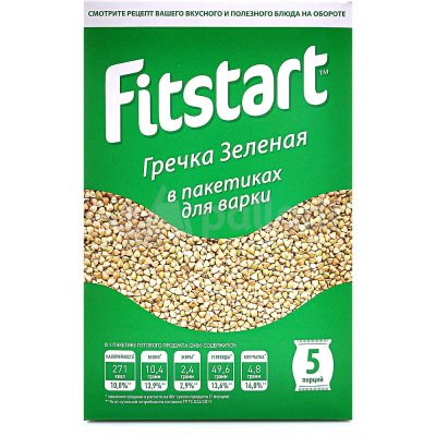 Крупа Fitstart 5*100г гречка зеленая
