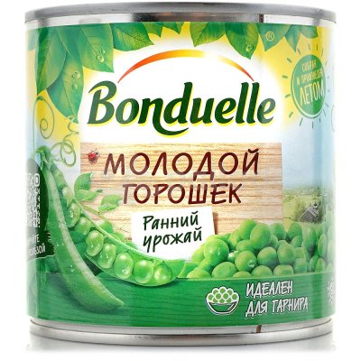 Горошек зеленый молодой Bonduelle 400г ж/б 