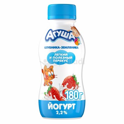 Йогурт Агуша 2,2% 180г клубника/земляника 1/12