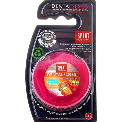 Зубная нить SPLAT DentalFloss 30м С ароматом клубники