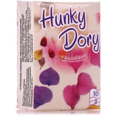 Платочки бумажные Hunky Dory 3-х слойные 10шт