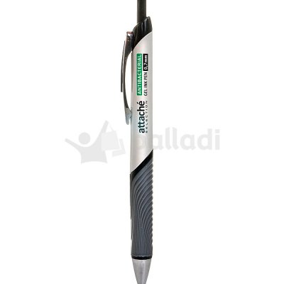 Ручка гелевая автоматическая с резиновой манжетой черный 0,7мм Attache selection  325673