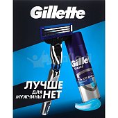 Набор подарочный Гель для бритья GILLETTE Увлажняющий 200мл+Бритва MACH3 TURBO